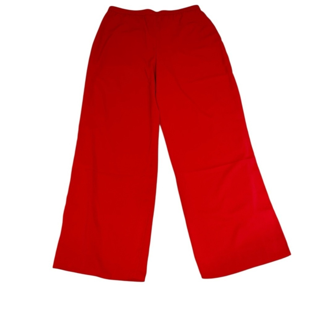 Abercrombie & Fitch Womens Drapey Pull On Wide Leg Pants Medium High Rise Red - Picture 11 of 11